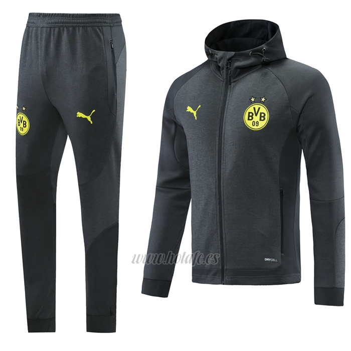 Chandal con Capucha del Borussia Dortmund 2021-2022 Gris